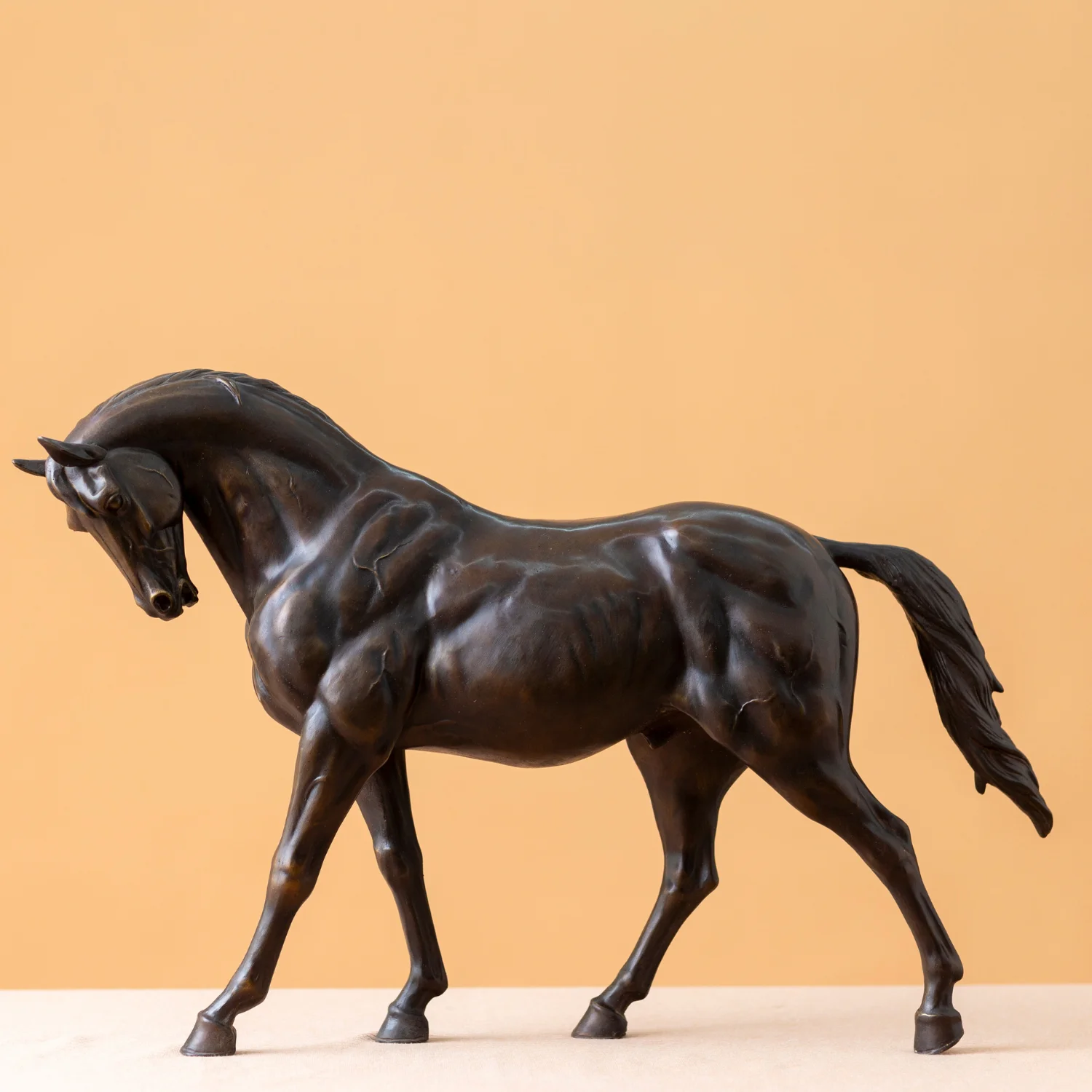 56cm Bronze Horse Sculpture Casting Animal Horse Statue Handmade Art Statues For Home Office Decoration Gallery Collections