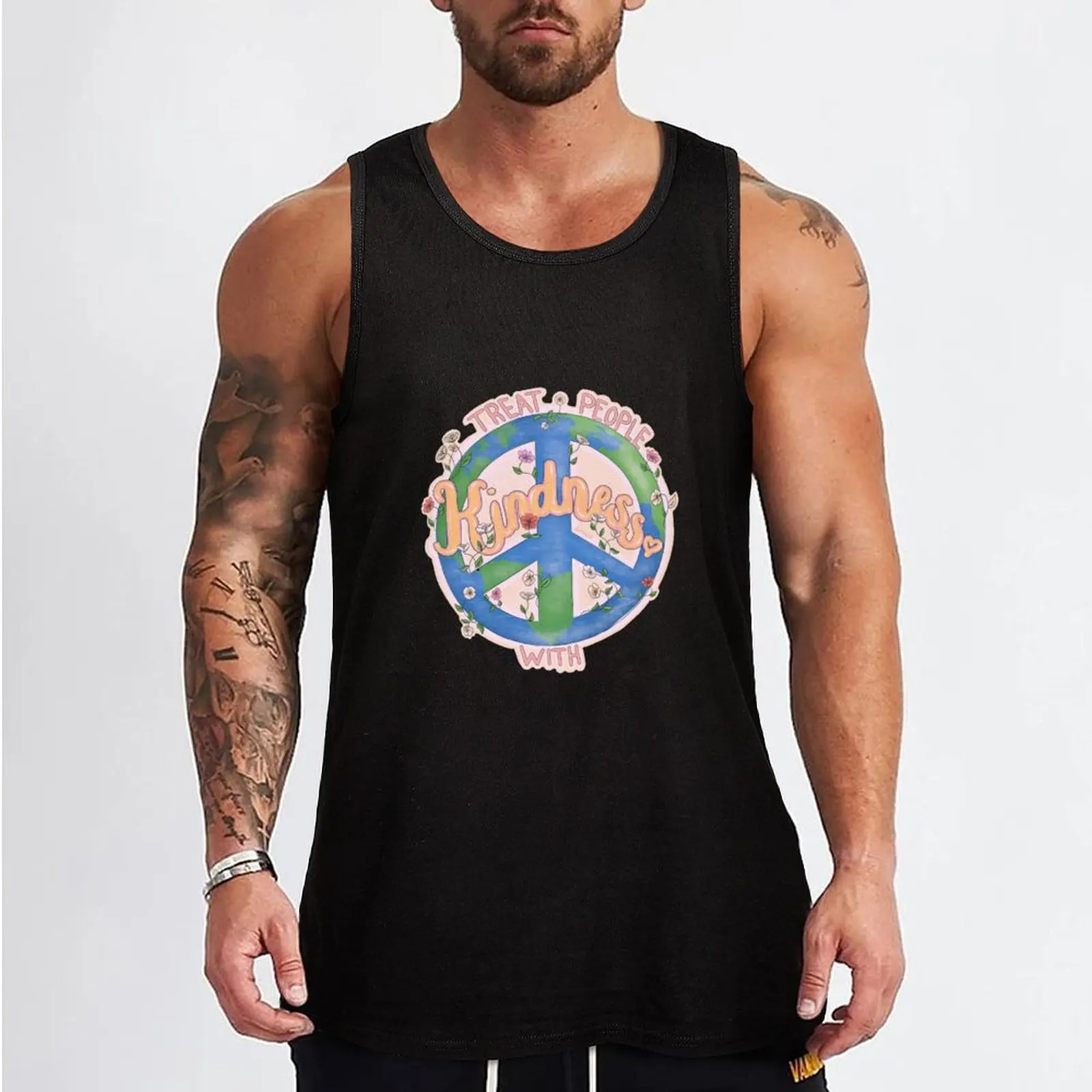 TPWK Peace Earth Tank Top muscular man cute tops new in tops & t-shirt