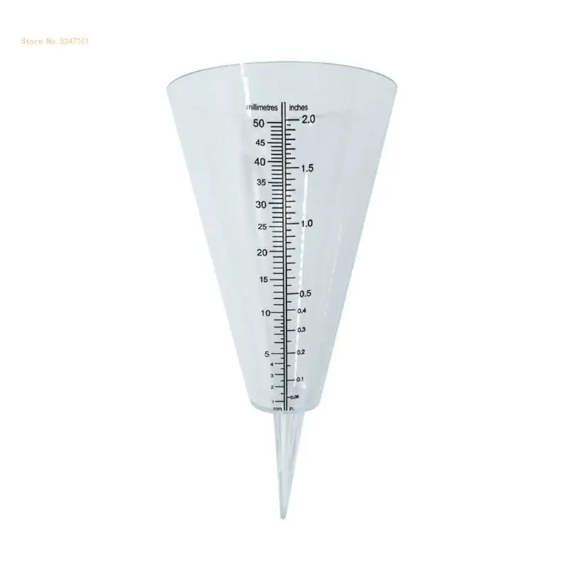 Decorative Garden Rain Gauge Stylish Cone-shaped Rainfall Measuring Tool for Indoor Outdoor Traveling Camping Portable Dropship