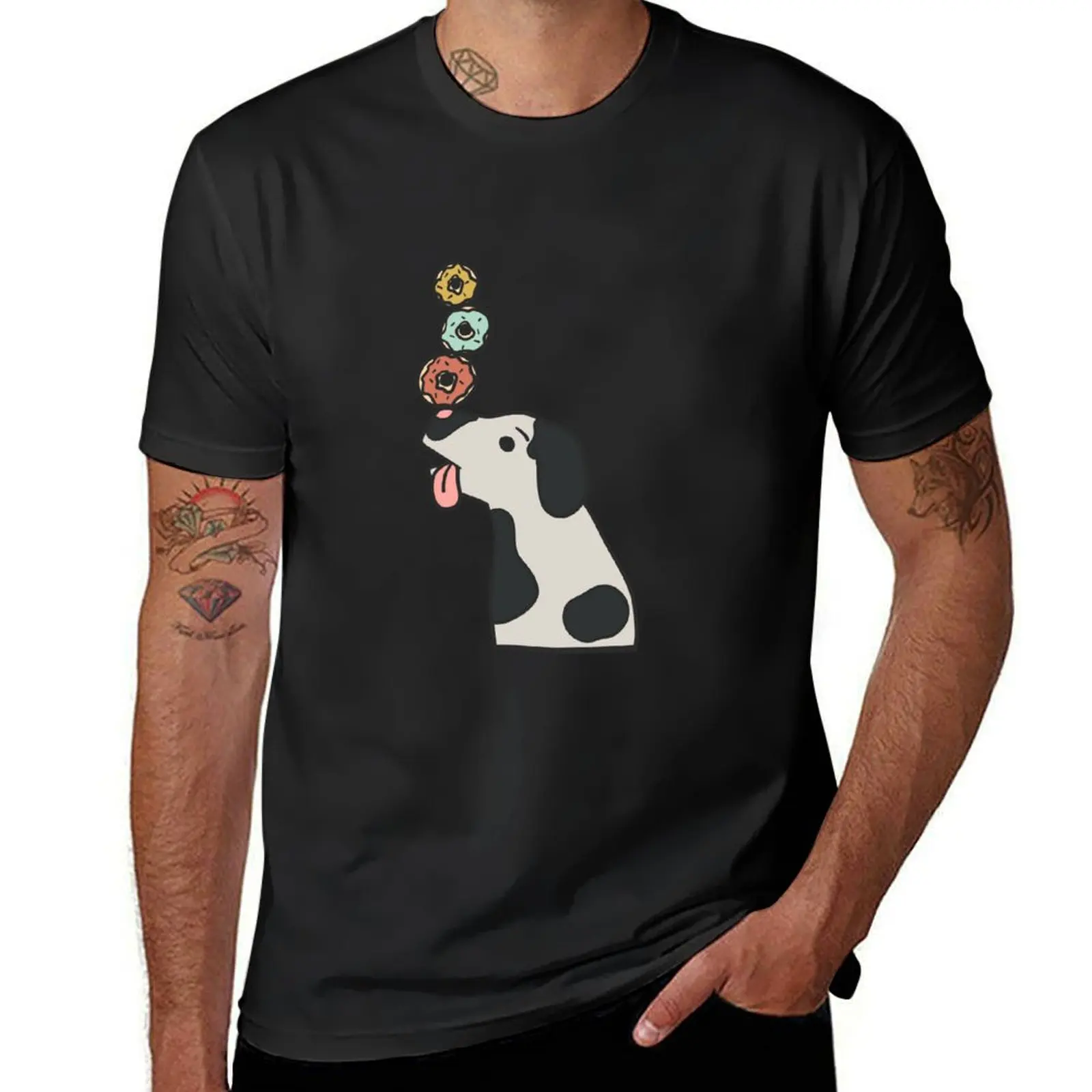 Dog With Donuts T-Shirt plain oversized mens champion t shirts