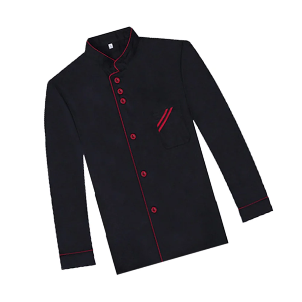 

Black Chef Coat Button Long Sleeve Jacket Half Casual Loose Clothing Child Custom