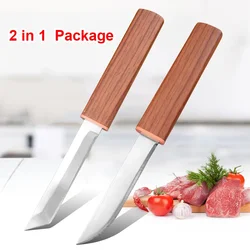 2 In 1 Utility Knife Cleaver Slicing Fish Fruit Steak Knife Plastic Handle Kitchen Knives Hand Forged Boning Butcher Chef Knife