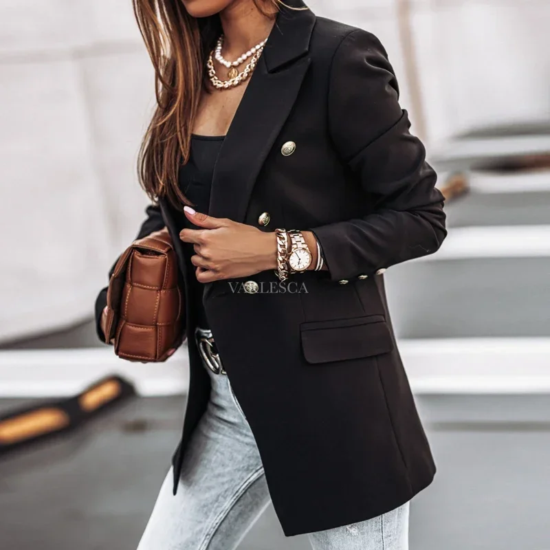 Frauen Jacke Büro Dame Anzug Mantel Herbst Winter neue Mode Blazer und Jacken schicke Knopf Damen elegante Outwear