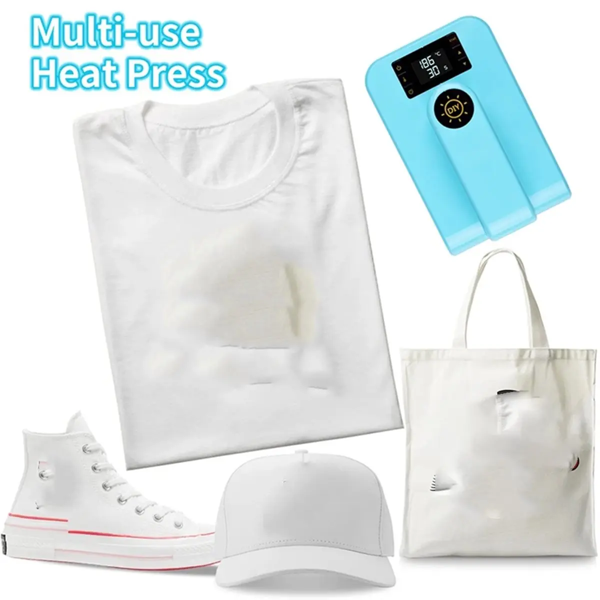 Big Discount Mini Heat Press Machine for T-Shirt Sublimation, Portable Iron Small Platen Easy Pressing EU Plug