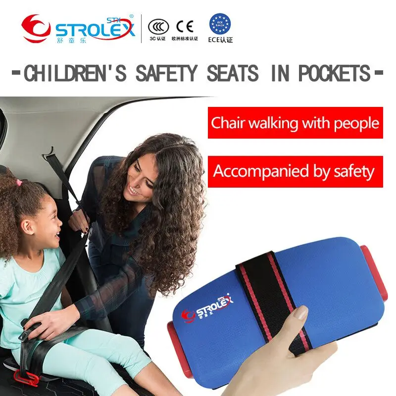 Asiento de seguridad plegable para bebé y niño pequeño, cojín de refuerzo, arnés de seguridad de tres puntos, asiento portátil de viaje para coche