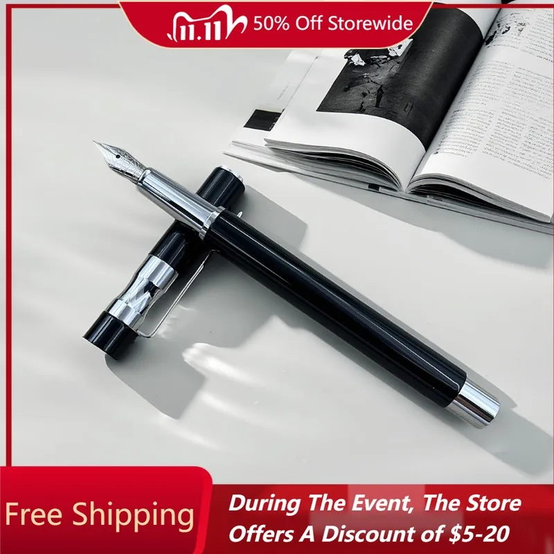 バルク割引-pengchen-218-万年筆-ピアノブラック-f-05-学生-オフィス-ビジネス-インクペン-ユニバーサル-高級筆記具
