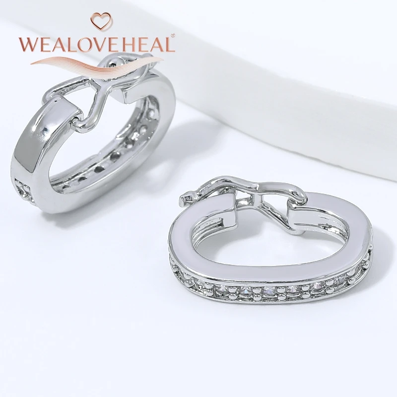 Luxuriöser Micro-Pavé-Zirkon Ovaler Universalverschluss, 18K Vergoldeter Messing-Mechanischer Verschluss für DIY Halsketten- und Armband-Schmuckzubehör – Detail 19