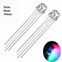 10/50/100pcs Diode 5mm 8mm 10mm Multicolor RGB LEDs Diode F5 F8 F10 Common Cathode Light Emitting Diode Indicators for DIY Set