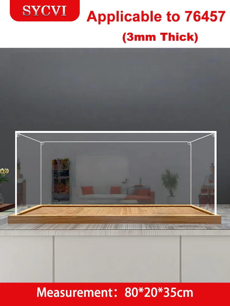Vetrina in acrilico trasparente per modello 76457, vetrina da collezione antipolvere per blocchi di costruzione, dimensioni 80x20x35 cm spessore 3 mm