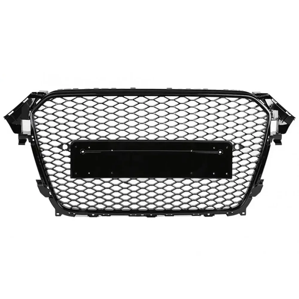 Gloss Black Honeycomb Mesh Radiator Front Bumper Grille For Audi A4 S4 B8.5 2013 2014 2015 2016 Racing Grills
