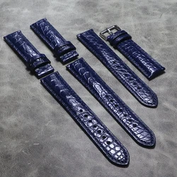 18mm 19mm 20mm 21mm 22mm High Quality Strap Soft Crocodile Skin Belt Genuine Leather Comfortable Blue Watch Band Wrist Bands