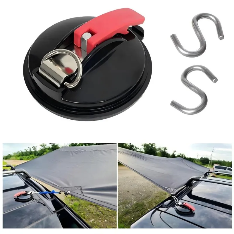 Set of 2 Heavy‑Duty Vacuum Suction Cup Anchors With Fixing Hooks for Car Bathroom Watch Straps Hanging Storage - view 2