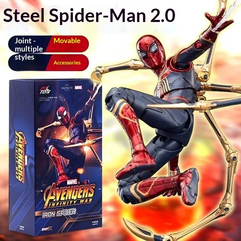 ZDTDS Iron Spider Man Action Figure 18Cm 30 Joints Movable Collectible Model Statue Desktop Decoration For Adult Fans - view 6