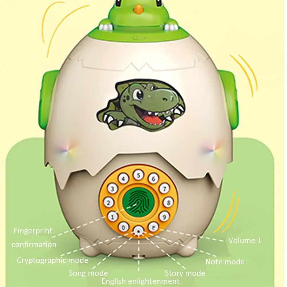 Electronic Piggy Bank for Kids, Dinosaur Egg, Desenhos animados, Impressão digital, Senha, Desbloquear, Story Machine, Caixa de dinheiro