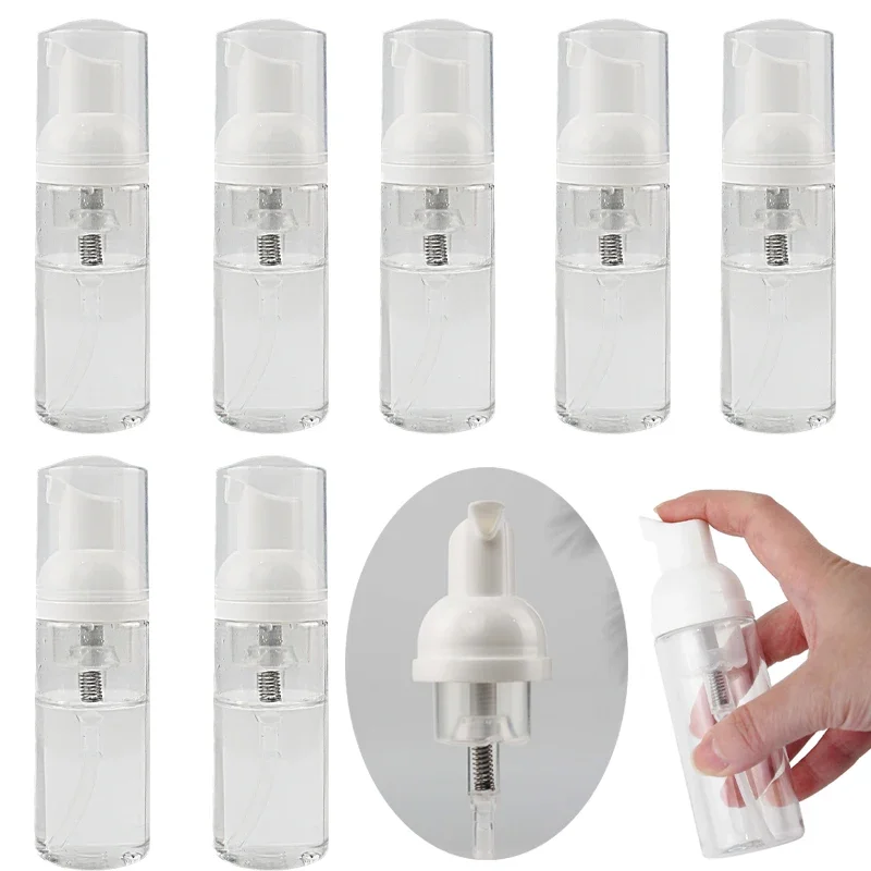 7pcs/pack 60ml Foam Dispenser Bottle Plastic Refillable Mini Foam Bottle Foaming Soap Dispenser Pump Bottles for Travel