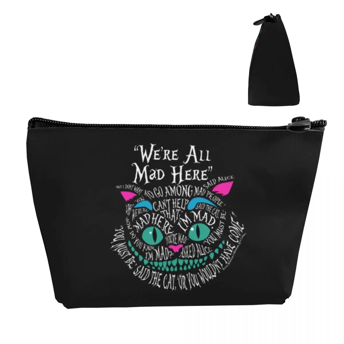 مخصص أليس في بلاد العجائب حقيبة أدوات الزينة المرأة شيشاير القط مستحضرات التجميل ماكياج المنظم السيدات الجمال تخزين صندوق أدوات Dopp