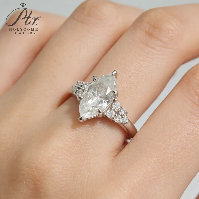 Marquise-Ring 1,5CT Moissanit 925 Sterling Silber 18K Gold Plattiert Party Hochzeit Bandring Jubiläumsgeschenk Klassisch Großhandel – Detail 10