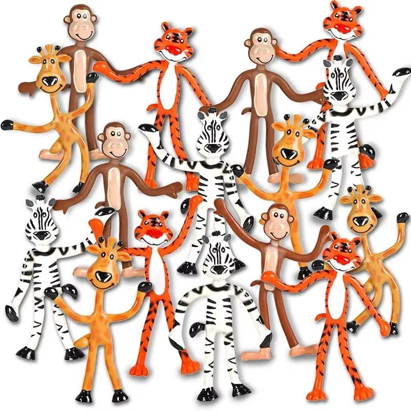 Zoo animal flexible animal image birthday parties favor boy girl children adult stres relieving toy artistic creativity bendable