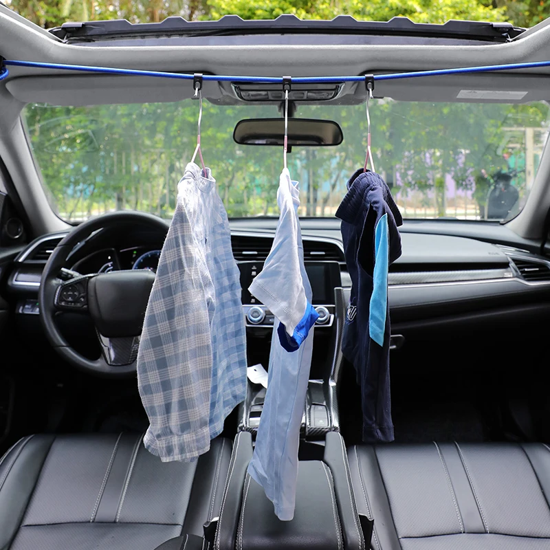 5PCS car clothesline, car clothes hanger, car trunk drawstring, luggage fixing strap, self-driving travel outdoor RV supplies