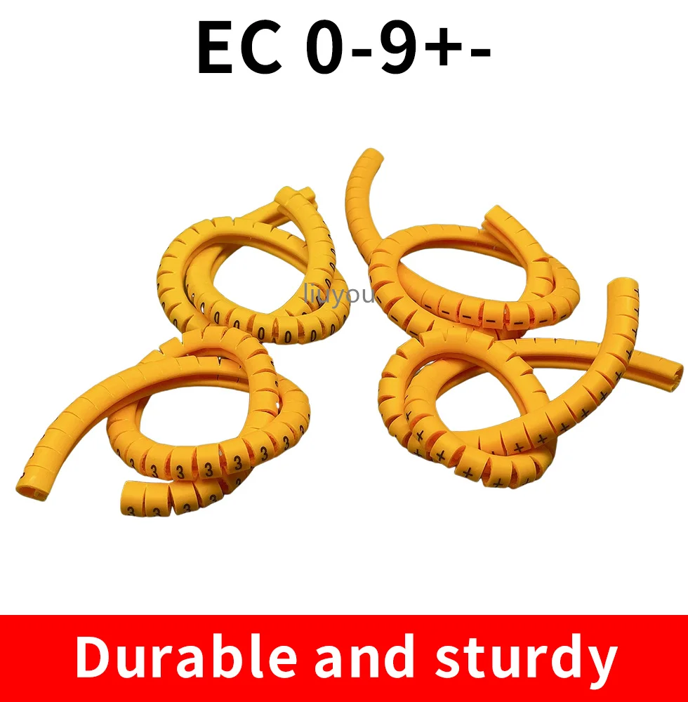 EC-0 Cable Markers Letter 0 to 9 + - X 600PCS (Each50pcs ) for wire diameter 1.5sq .mm~ 3.0 sq.mm Cable Wire Markers