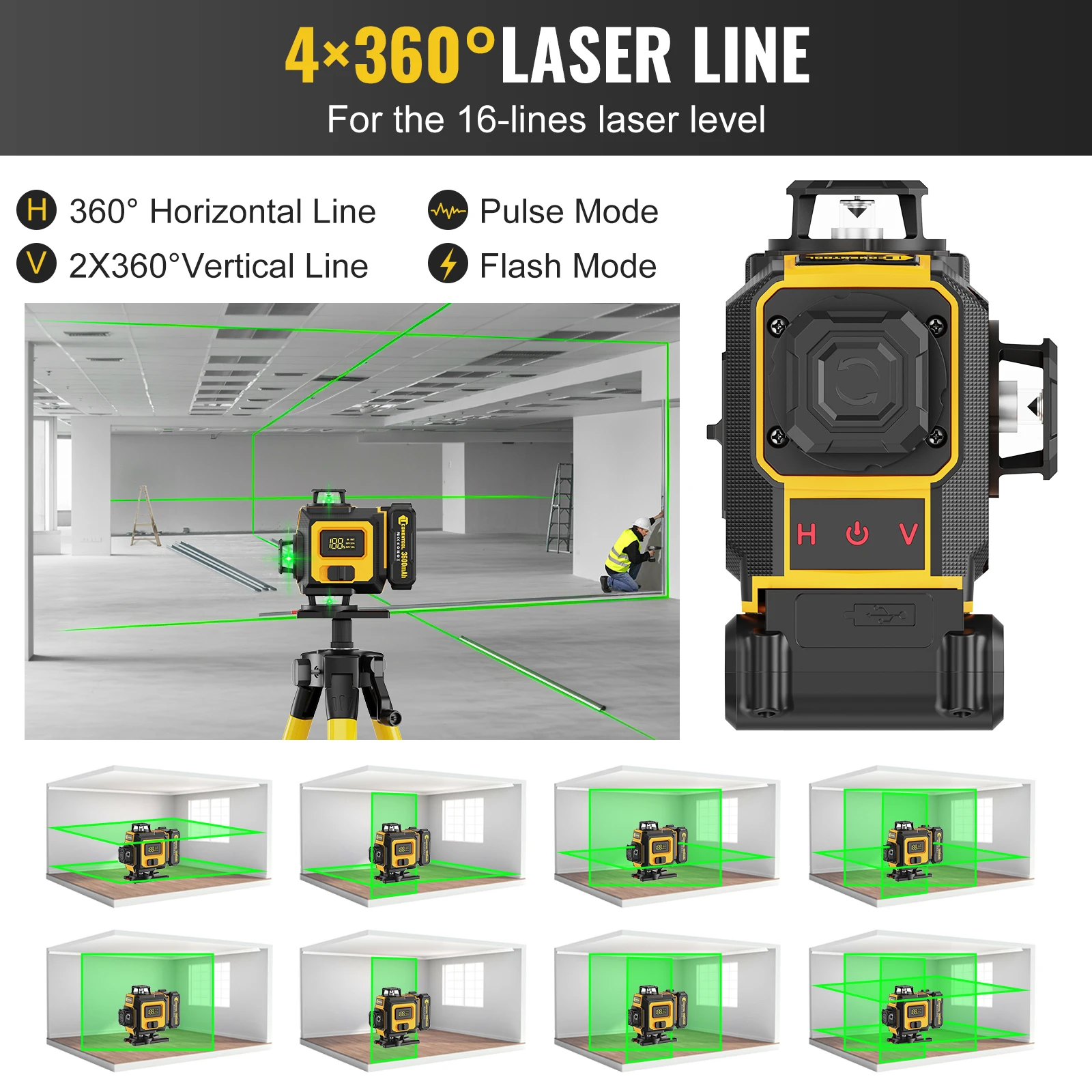Niveau Laser CONENTOOL 16 Lignes 4D 360 Automatique Trépied Bosch 4