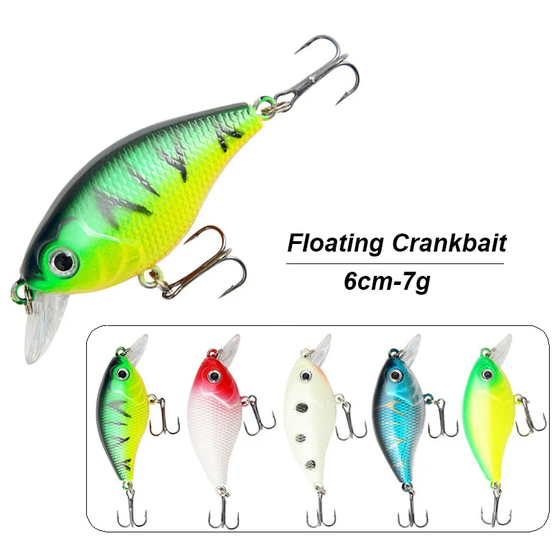 Double Hook Fishing Lures 6cm 7g Rattle  Artificial Hard Bait Sound Wobblers Casting Crankbaits Cebos Trout Bait Fishing Bait