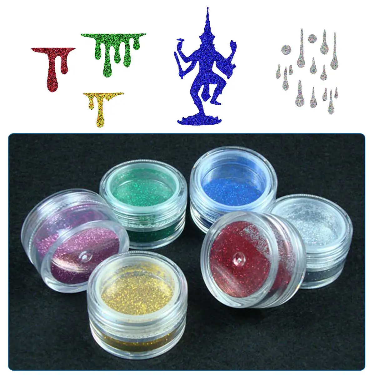 임시 플래시 문신 세트, 바디 페인팅을 위한 6가지 색상의 재미있는 플래시 문신, 13가지 할로윈 테마 중공 템플릿 패턴 및 얼룩 브러쉬 포함, 적용 및 제거가 용이함, 할로윈 무대 메이크업, 졸업 동창회 행사, 휴일 선물, 파티 장식, 여행 음악 축제에 적합