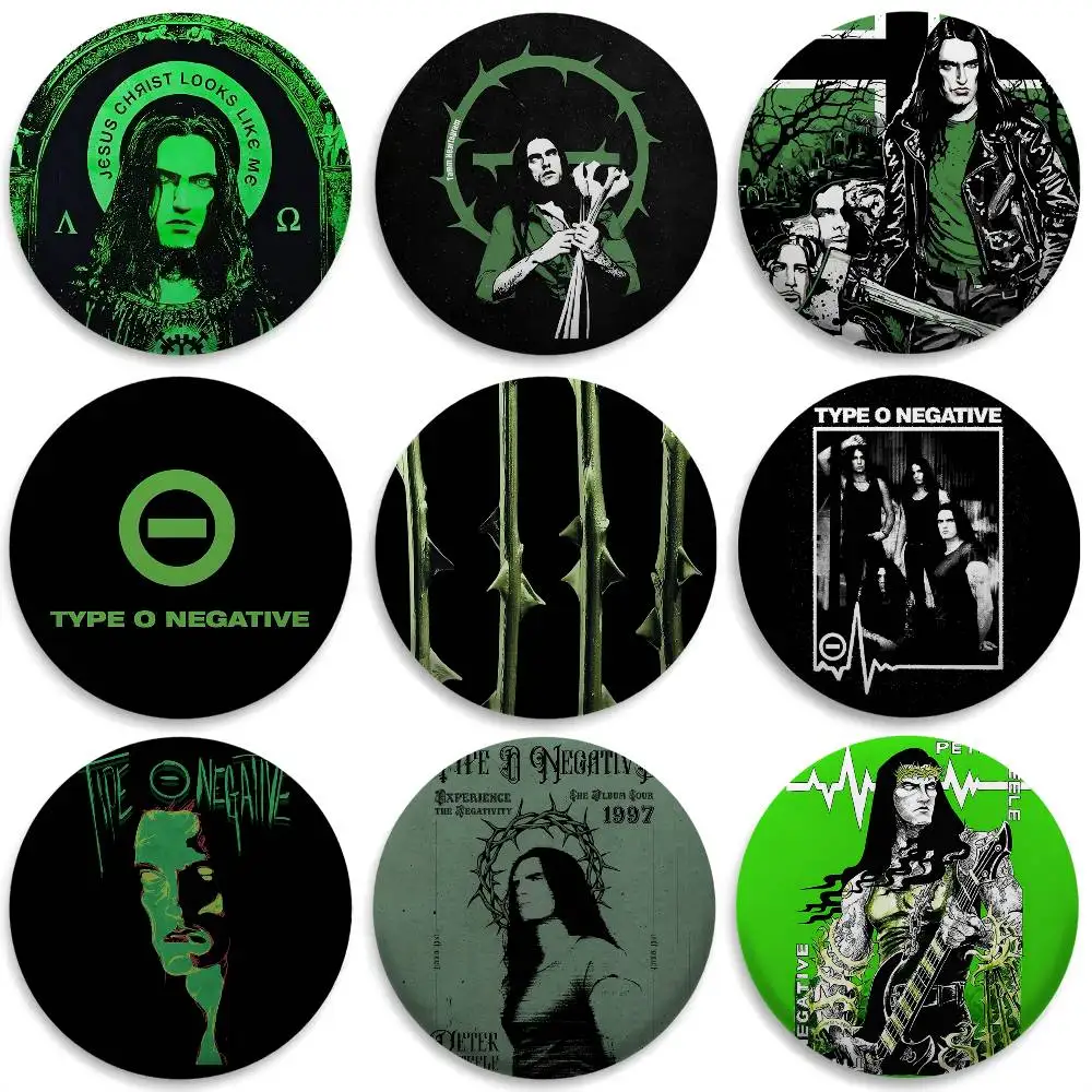 

T-Type O Negative P-Peter Steele Badges Round Exquisite Badge Brooches Creative Pins For Clothes Hat Backpack Gift Accessories