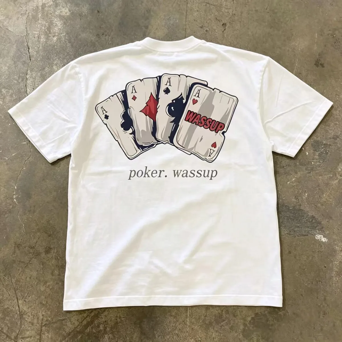 loose-short-sleeve-t-shirt-poker-print-retro-money-style-casual-cotton-tee-streetwear-for-teenagers-round-neck-regular-fit-su
