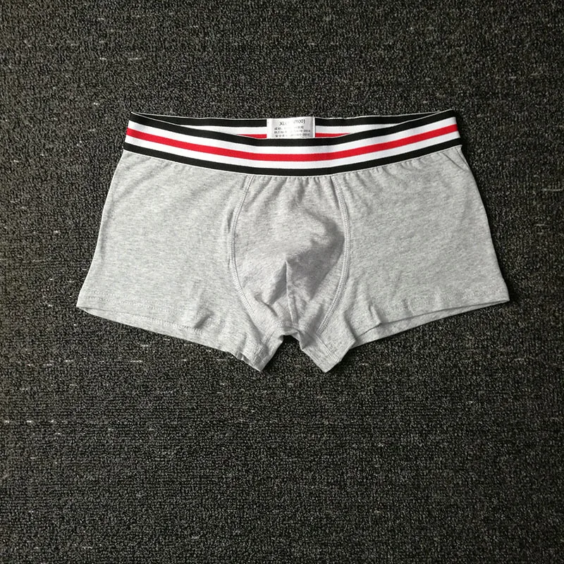 TOPMen's Cotton Boxer Underwear Men's Fashion Stripe Belt Solid Color Underpants Ultra Soft Comfy Breathable Male Panties Shorts