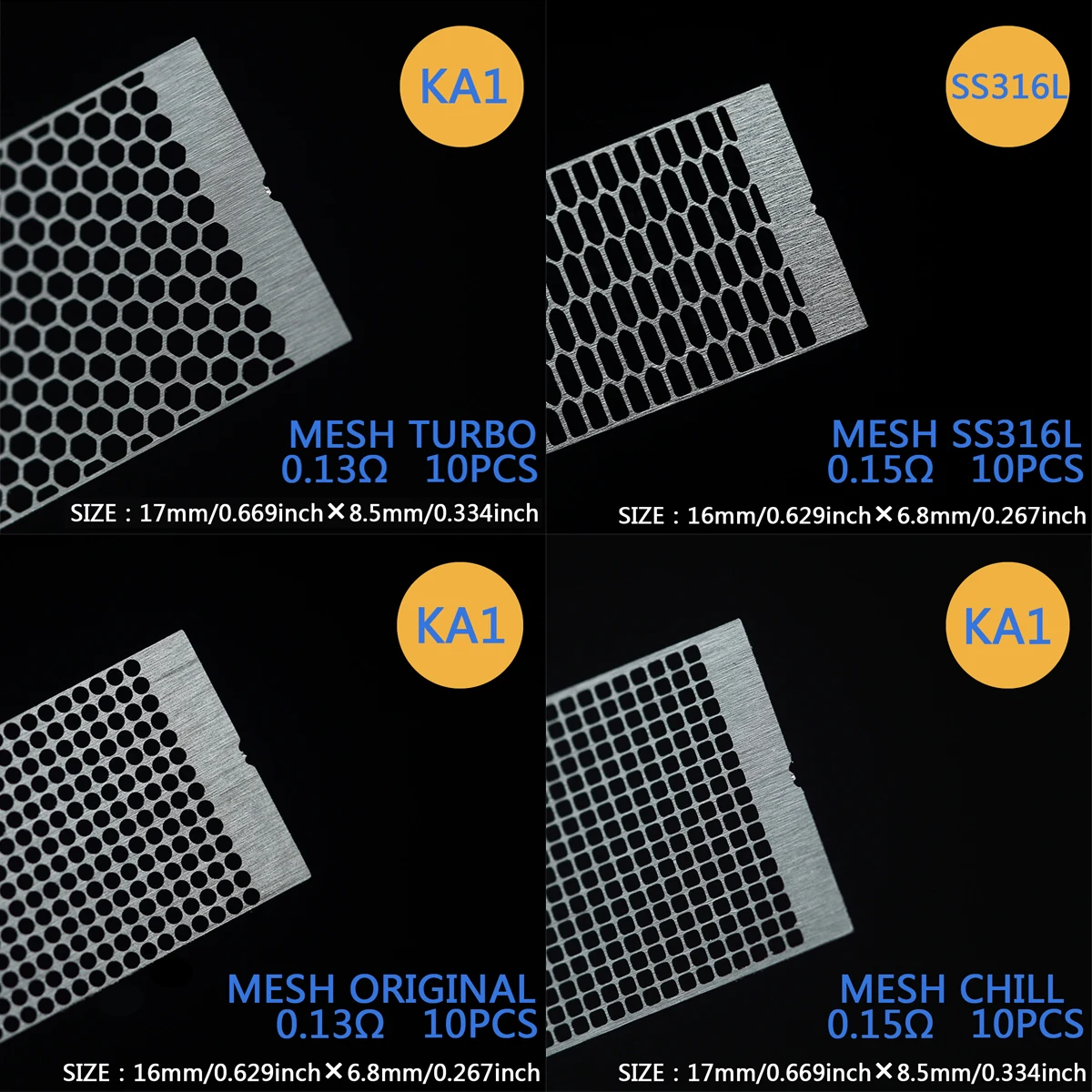 

NEW COILOLOGY HEATING MESH-Pack of 10 Strips Ni80/SS316L/KA1