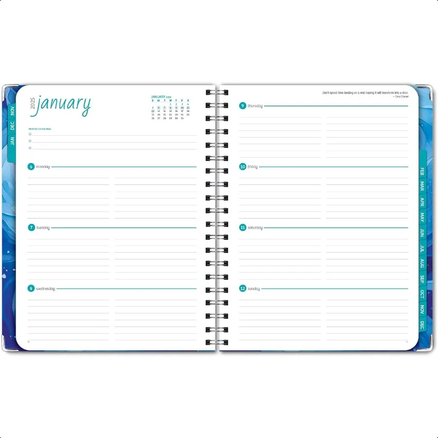 HARDCOVER 2025 8.5x11: 14 شهرًا نوفمبر 2024 ديسمبر 2025 يوميا أسبوعي شهري جدول أعمال سنوي مجلد جيب وSt