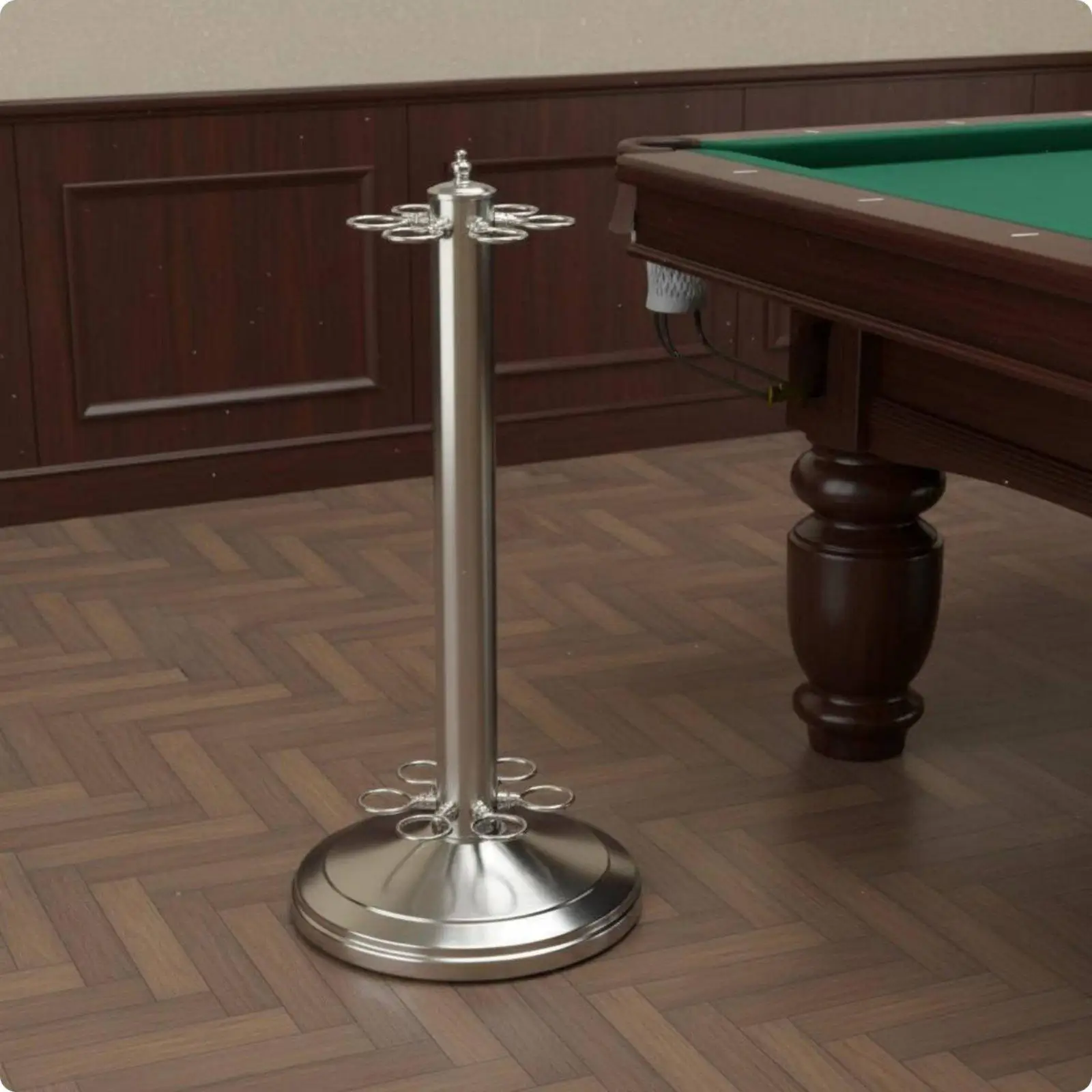 Heavy Duty Billiard Cue Rack Metal Floor Stand 6 Holes Pool Cue Organizer Holder for Home Billiard Room