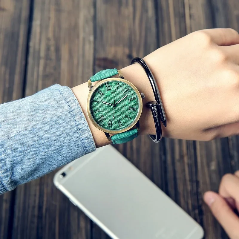 Canvas Denim Straps Watch Roman Watch Fashion Quartz Watch Gift for Friend Lovers Reloj Mujer Watches for Women