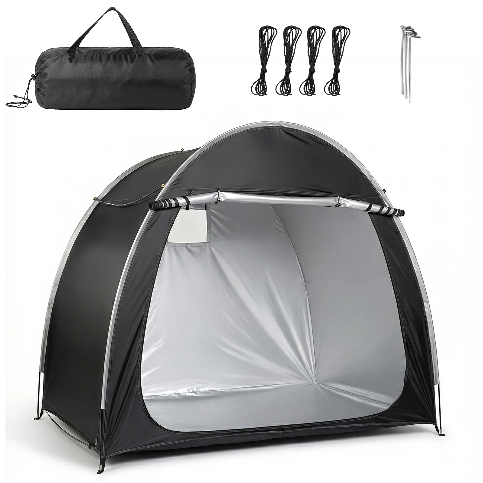 

Arc Bicycle Storage Shed, 6.8x4.9FT Waterproof 210D Oxford, Fiberglass Frame, Double Door Design, Outdoor Bike Shelter Cover