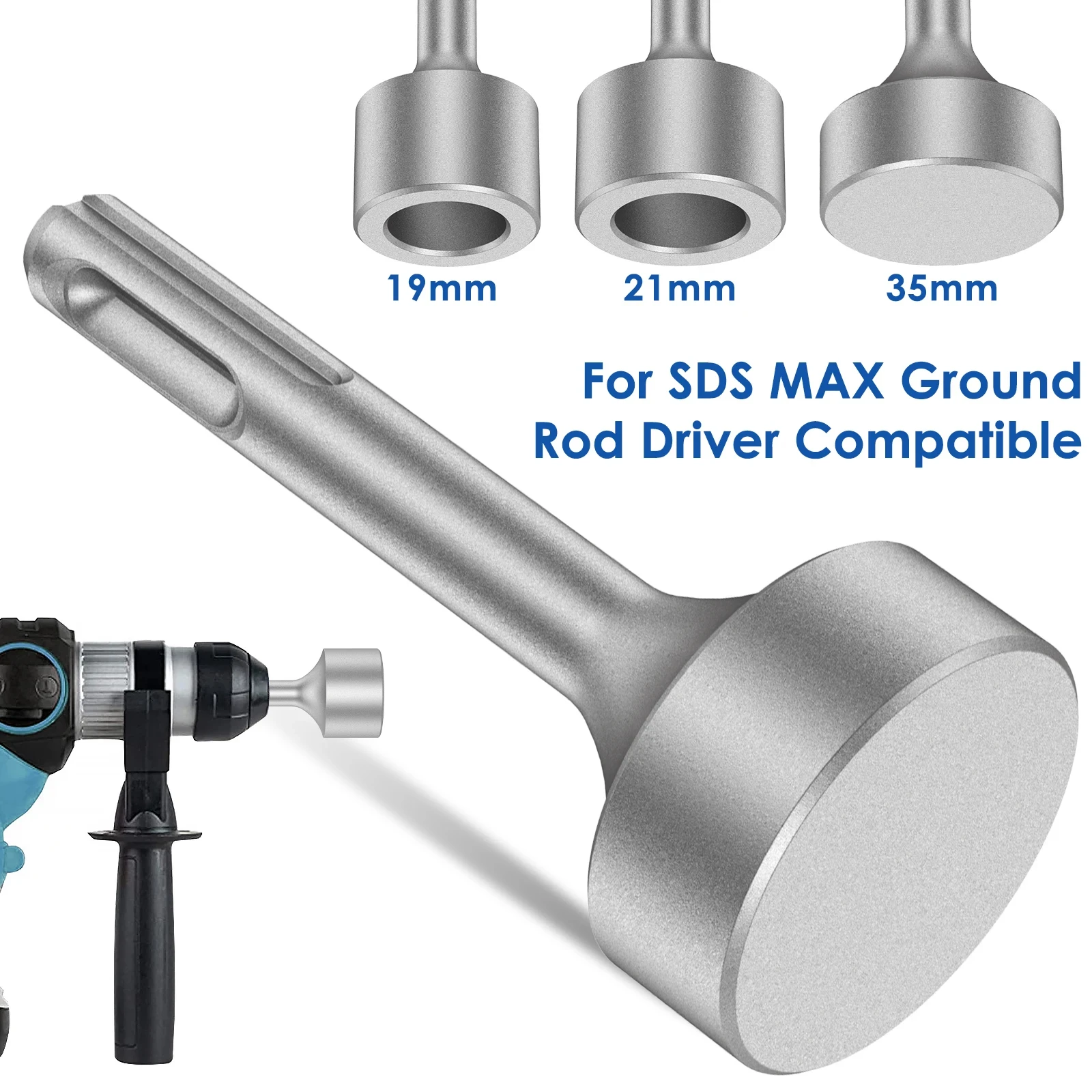 6 Size SDS Ground Rod Driver Steel Drill Bit Driver Wear Resistant Ground Rod Bits Socket for Rotary Hammer Drill Grounding Rod