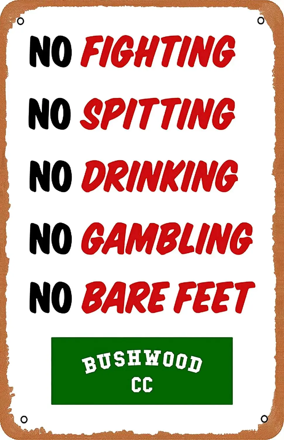 Vintage Tin Sign Caddyshack Rules Sign Caddyshack Poster Movie Poster Funny Golf Poster Print Sign Comedy Home Wall Art 80 S Spo