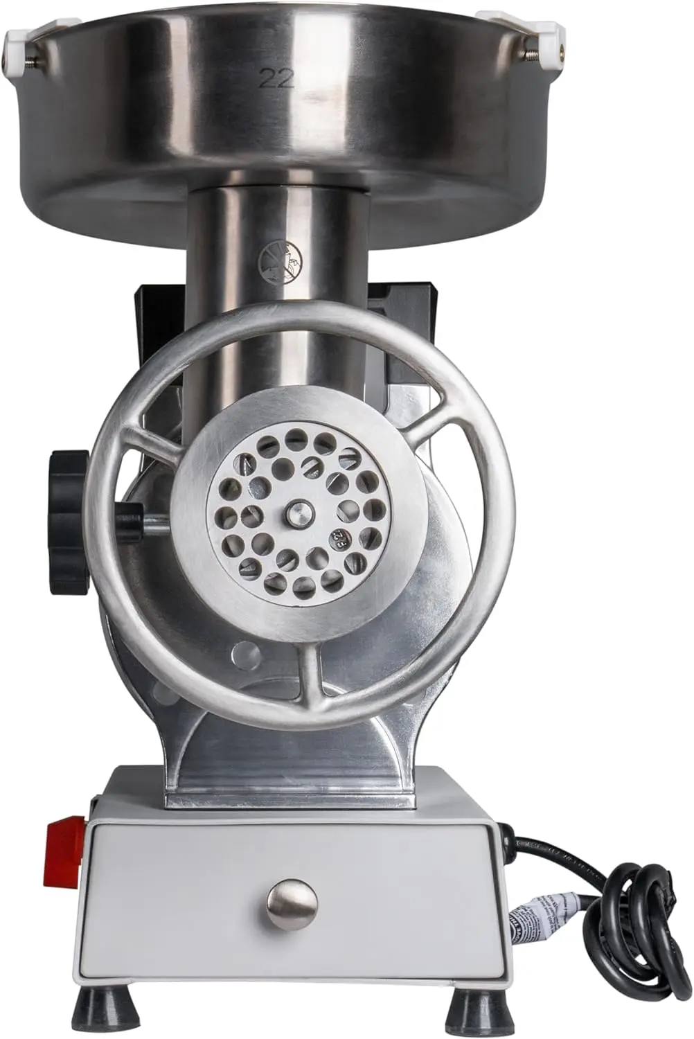 Grinder with 3 Stuffing Tubes, 2 Stainless Steel Grinding Plates, and a Stainless Steel Stuffing Plate for Making Ground Meat