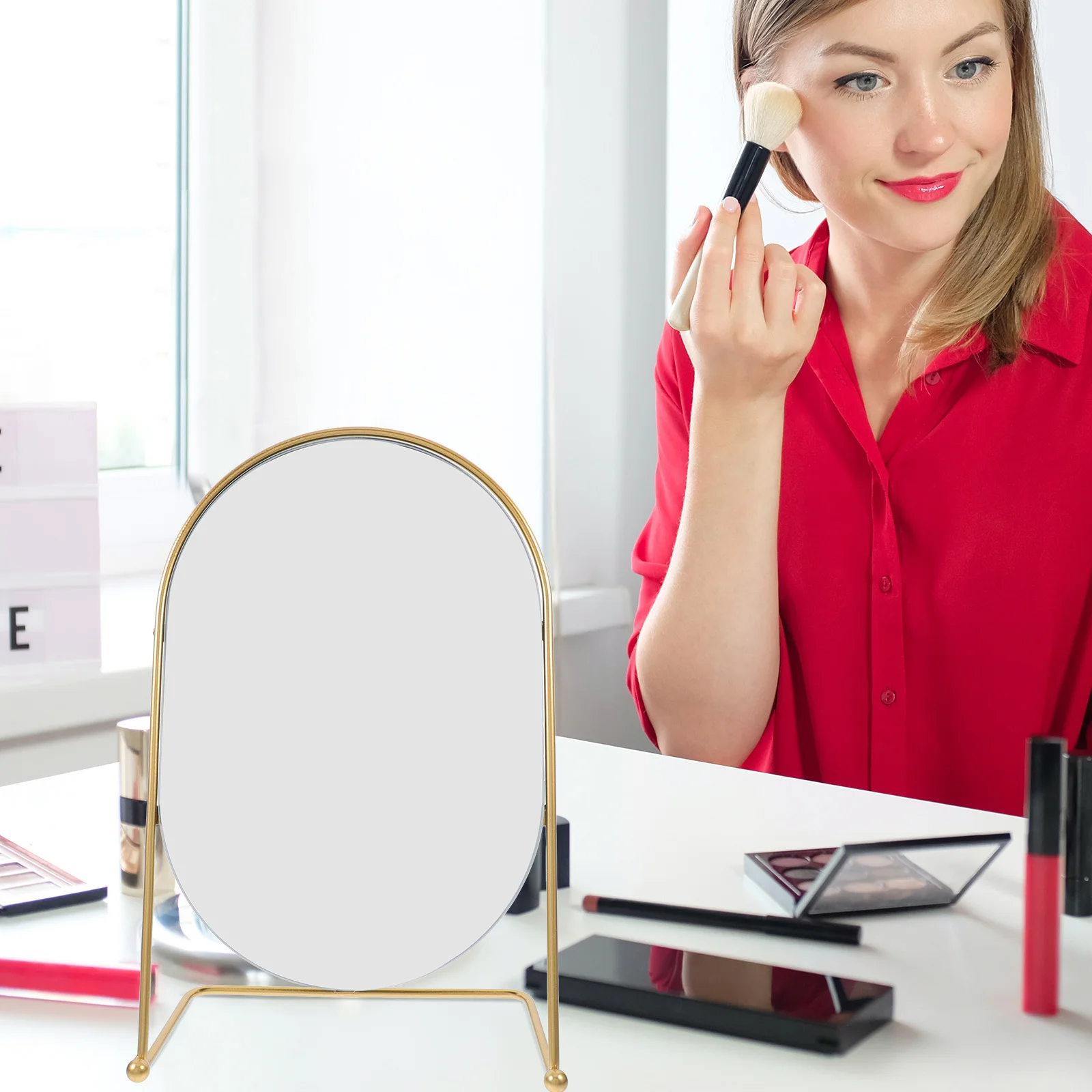 13-Zoll-Spiegelständer, Tischspiegel für Schlafzimmer, Wohnzimmer, kristallklare Sicht, stilvolle Ergänzung