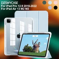Funda para iPad Air 13 pulgadas M3/M2 (2025/2024) iPad Pro 12,9 pulgadas 6.a/5a/4a generación (2022/2021/2020) con portalápices, apagado/encendido automático