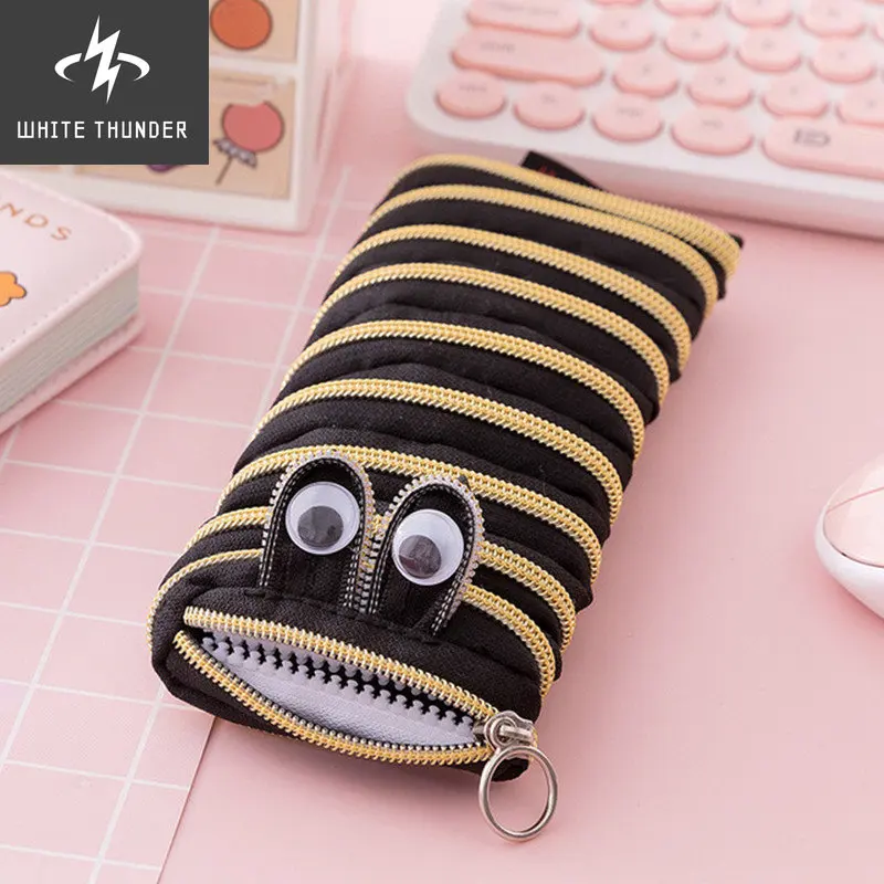Creatieve Rups Rits Etui Leuke Dier Pen Case School Pencilcases Voor Kid Student Pen Zak Kawaii Opbergtas Gift