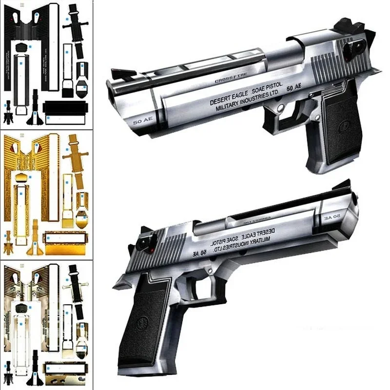 Firearms Phantom Ghost Snake Desert Eagle 3D Paper Model DIY Manual 1:1 Scale Pistol Toy