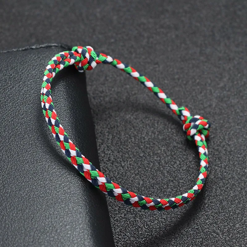 New Christmas Rope Bracelet Unisex Handmade Peruvian Knot Adjustable Braclet Friendship Brazalete Outdoor Survival Braslet Gift