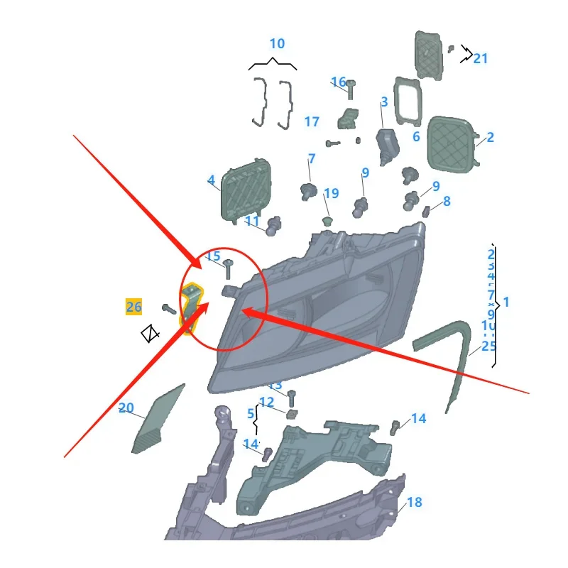 8 r0998121 8 r0998122 für audi q5 2006-2010 Autos chein werfer Reparatur satz Ersatzteile Scheinwerfer klaue