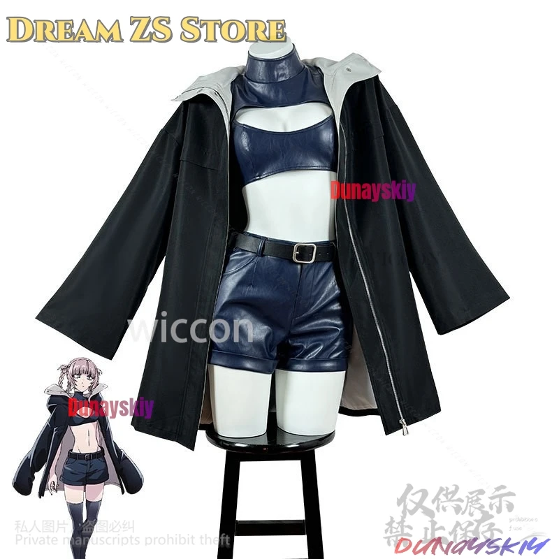 

Nanakusa Nazuna Cosplay CALL OF THE NIGHT Kawaii Japanese Vampire Black Coat Sexy Pu Short Top Pants Jirai Kei Girls Halloween