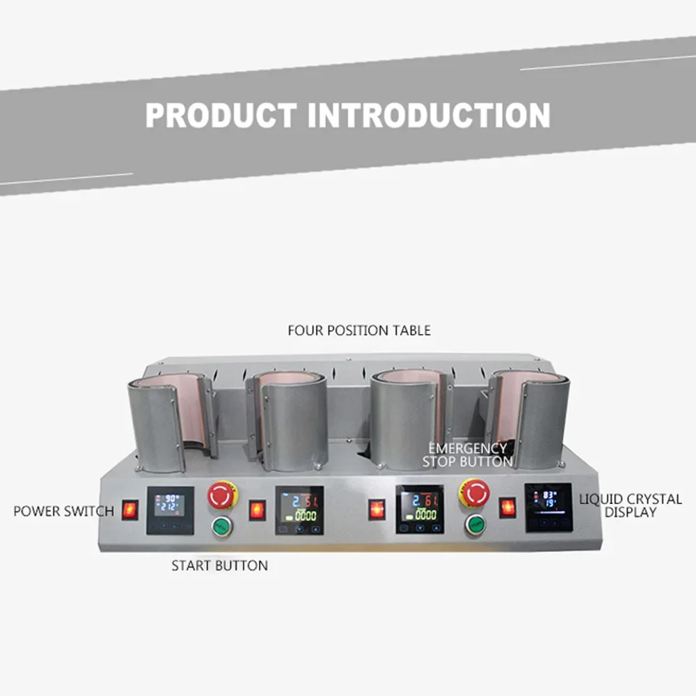 4 stations Mug Press Machine Sublimation Heat Press Machine Printer for 4 Mug Cup Printing at One Time