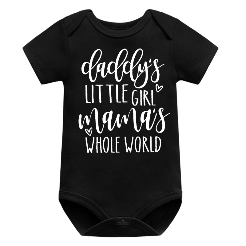 Daddy's Girl Momma's Whole World Onesie Baby Gift Cute Girl Newborn Clothes Mother's Day Father's Day Coming Baby Bodysuit