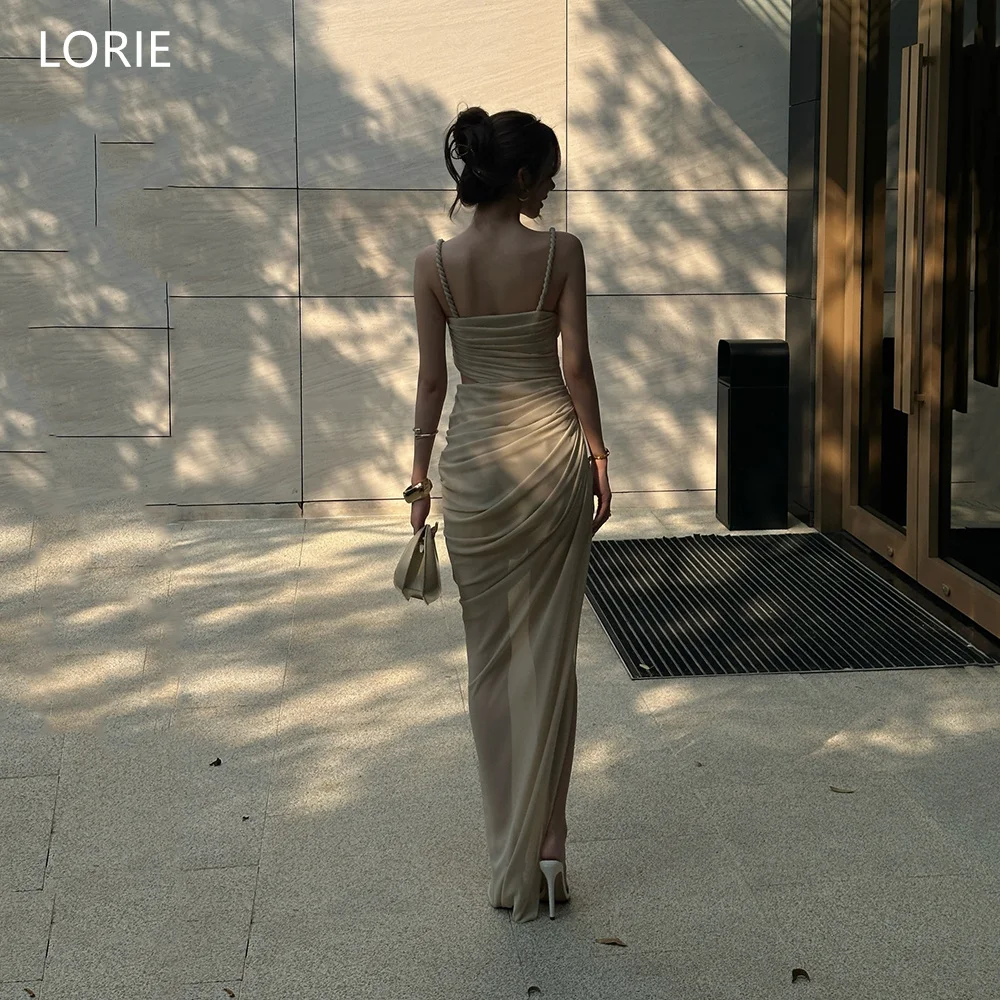 

LORIE Sexy Chiffon Party Dresses Pleats Sleeveless Evening Prom Dress Side Slit Mermaid Prom Gowns Customized