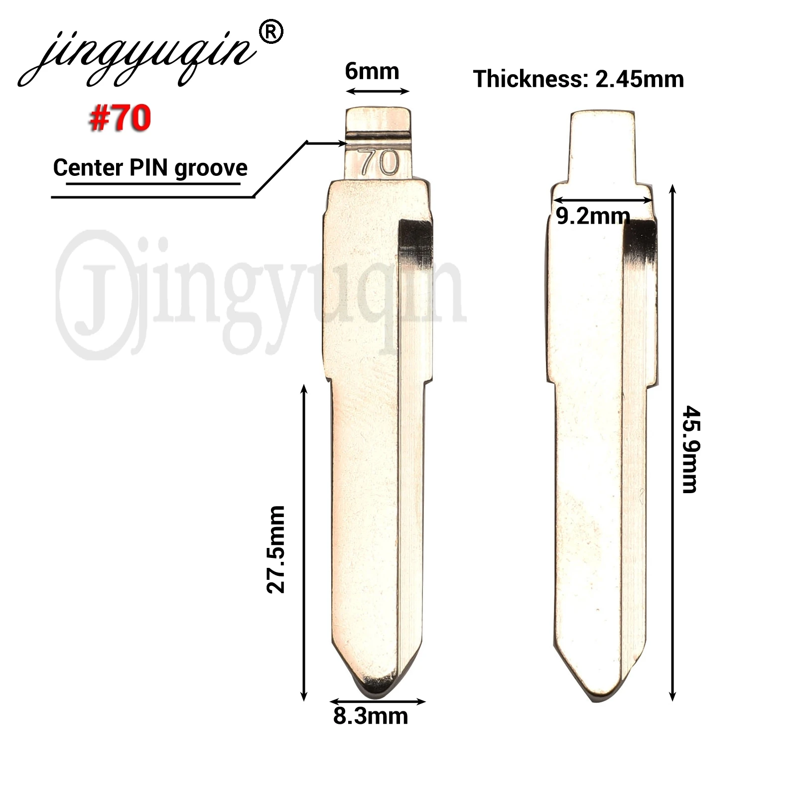 Jingyuqin 15 buah untuk Daihatsu Charade cobuka Cuore Feroza DH4R TOY41 MIT8 Blade #70 37 No. 08 kunci Remote Blade tipe Flip kunci kosong