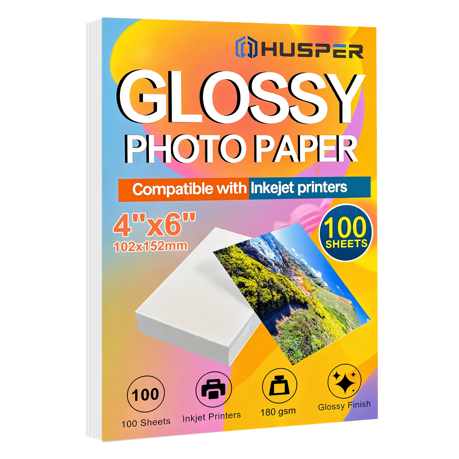 papel-fotografico-brilhante-4x6-polegadas-100-folhas-180gsm-papel-premium-para-impressora-jato-de-tinta-para-fotos-calendarios-cartoes-brochuras